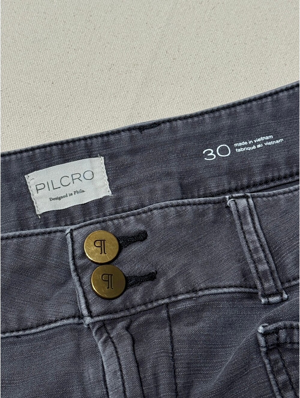 Pilcro Anthropologie Utility Pants 30 Gray High Rise Straight Leg Patch Pocket